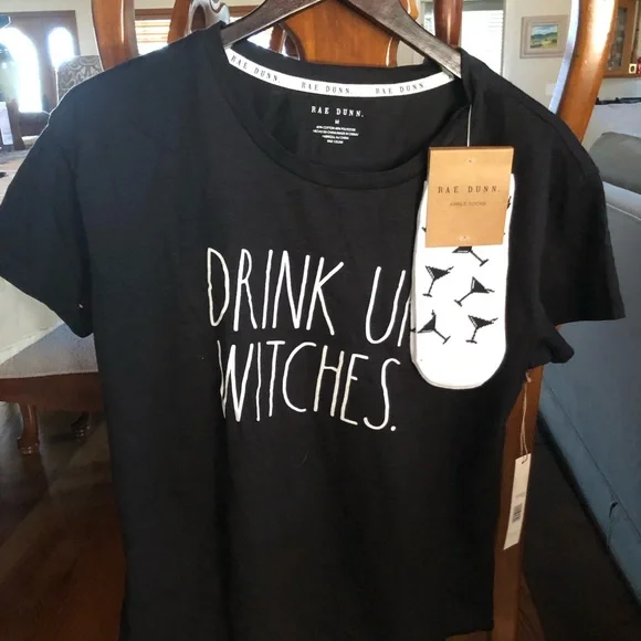 SALE! Rae Dunn Black T-Shirt & Socks - Picture 5 of 5